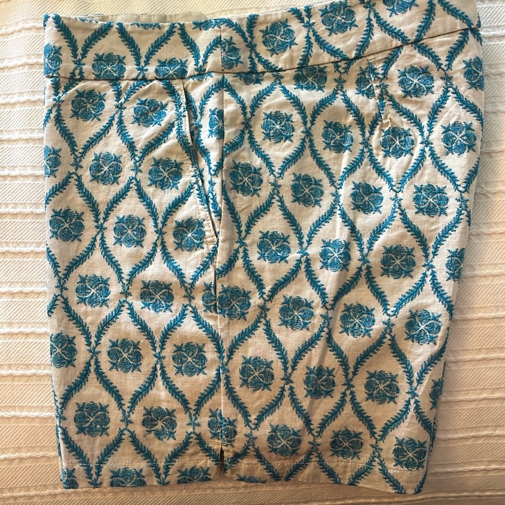 Loft embroidered linen shorts
